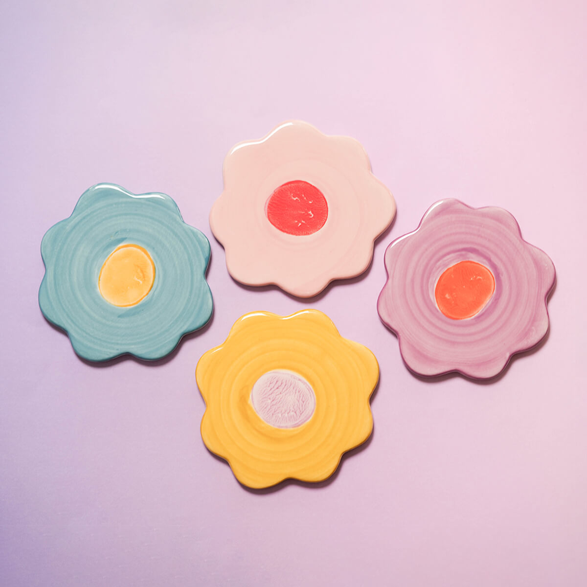 Stoneware Floral Coasters(コースター)