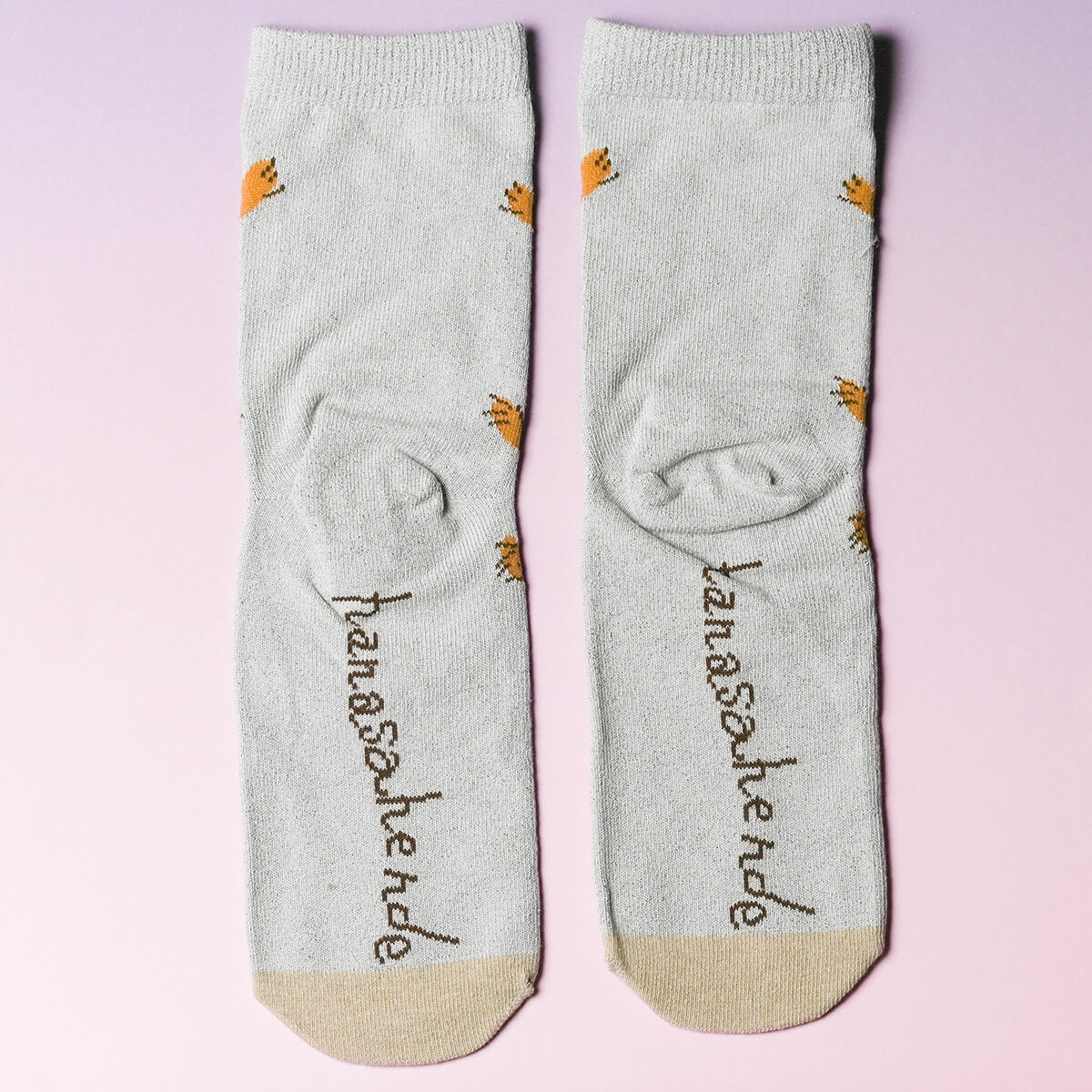 くせ強/1Pソックス ライトグレー(つかまり猫)