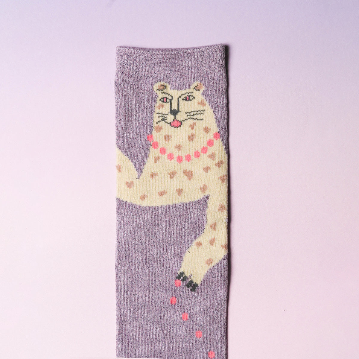 くせ強/1Pソックス ラベンダー(ガオヒョウ)