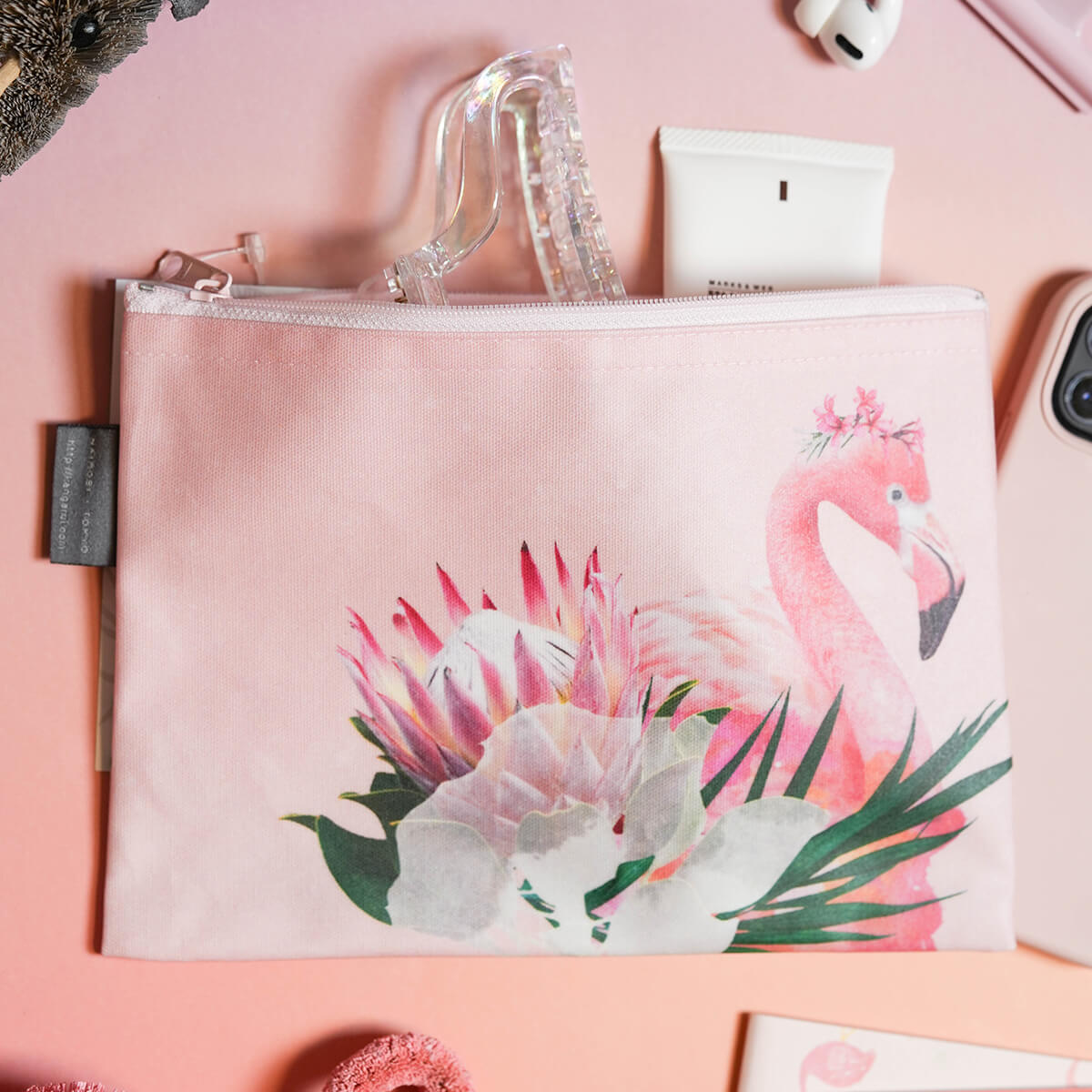 サファリポーチ Floral Flamingo