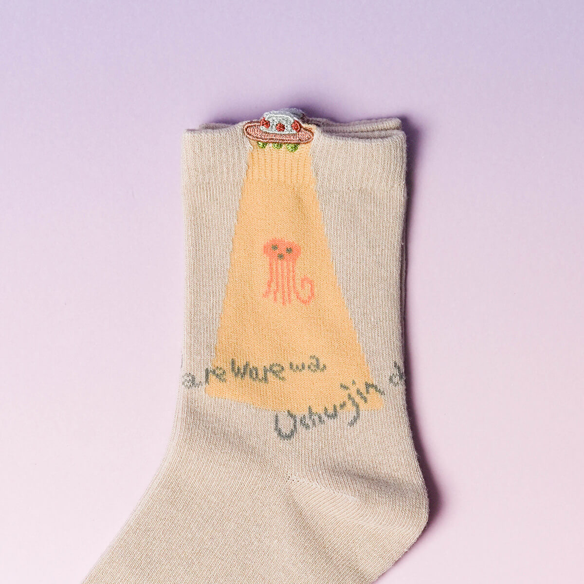 くせ強/1Pソックス ライトベージュ(宇宙船)