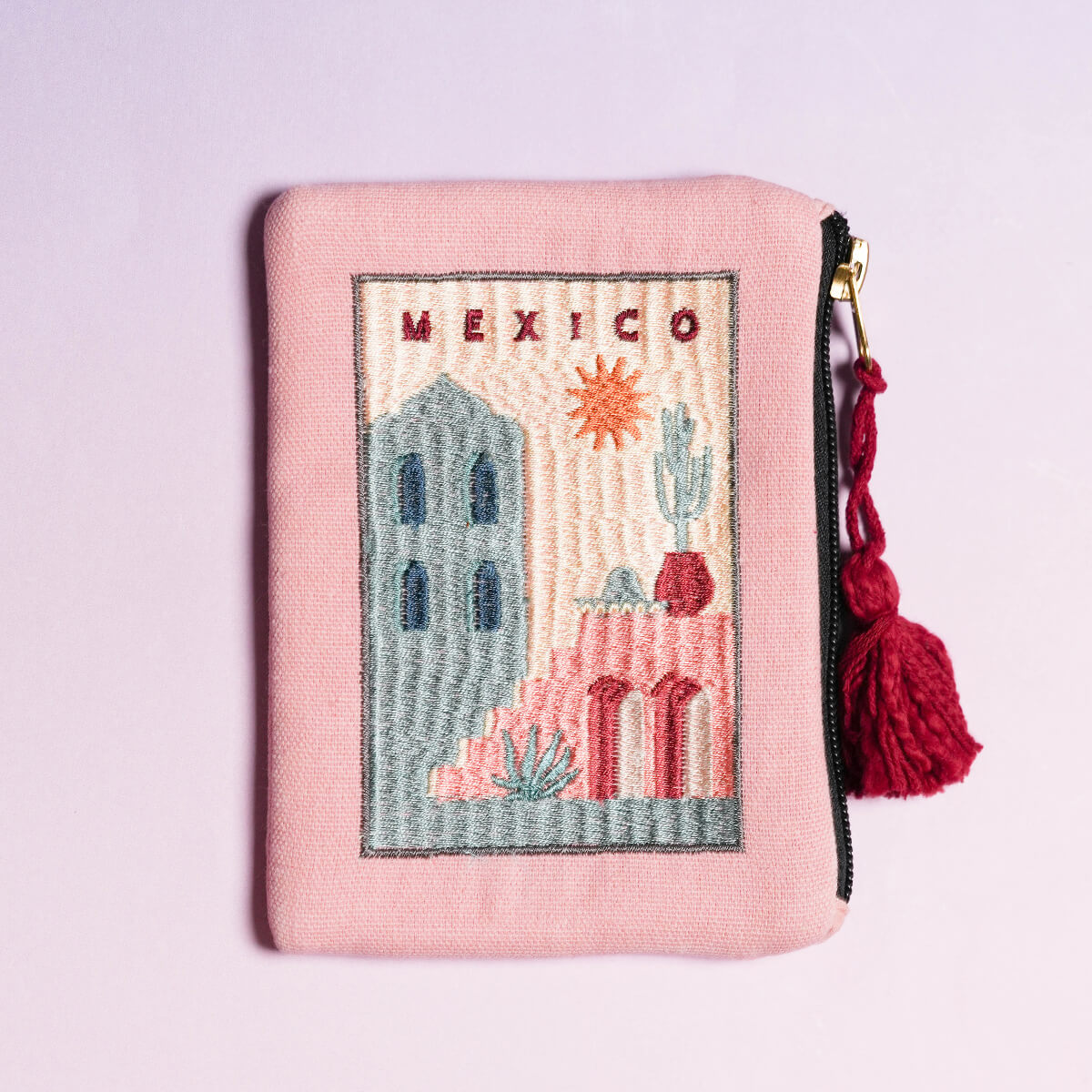 ワールドトリップ刺繍ポーチ