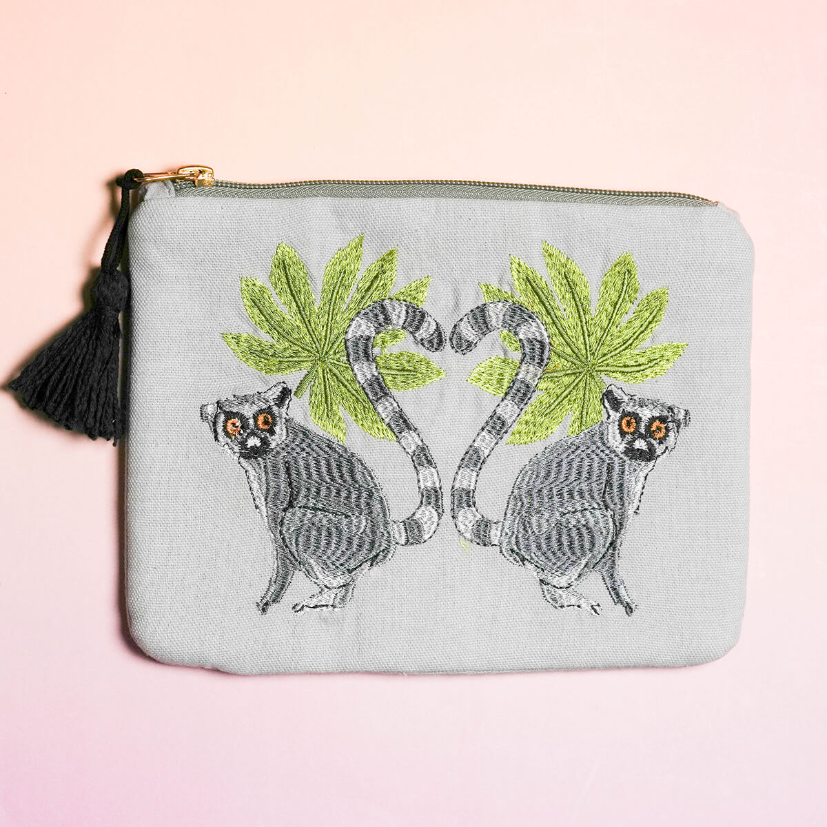 アニマル刺繍ポーチ(L)