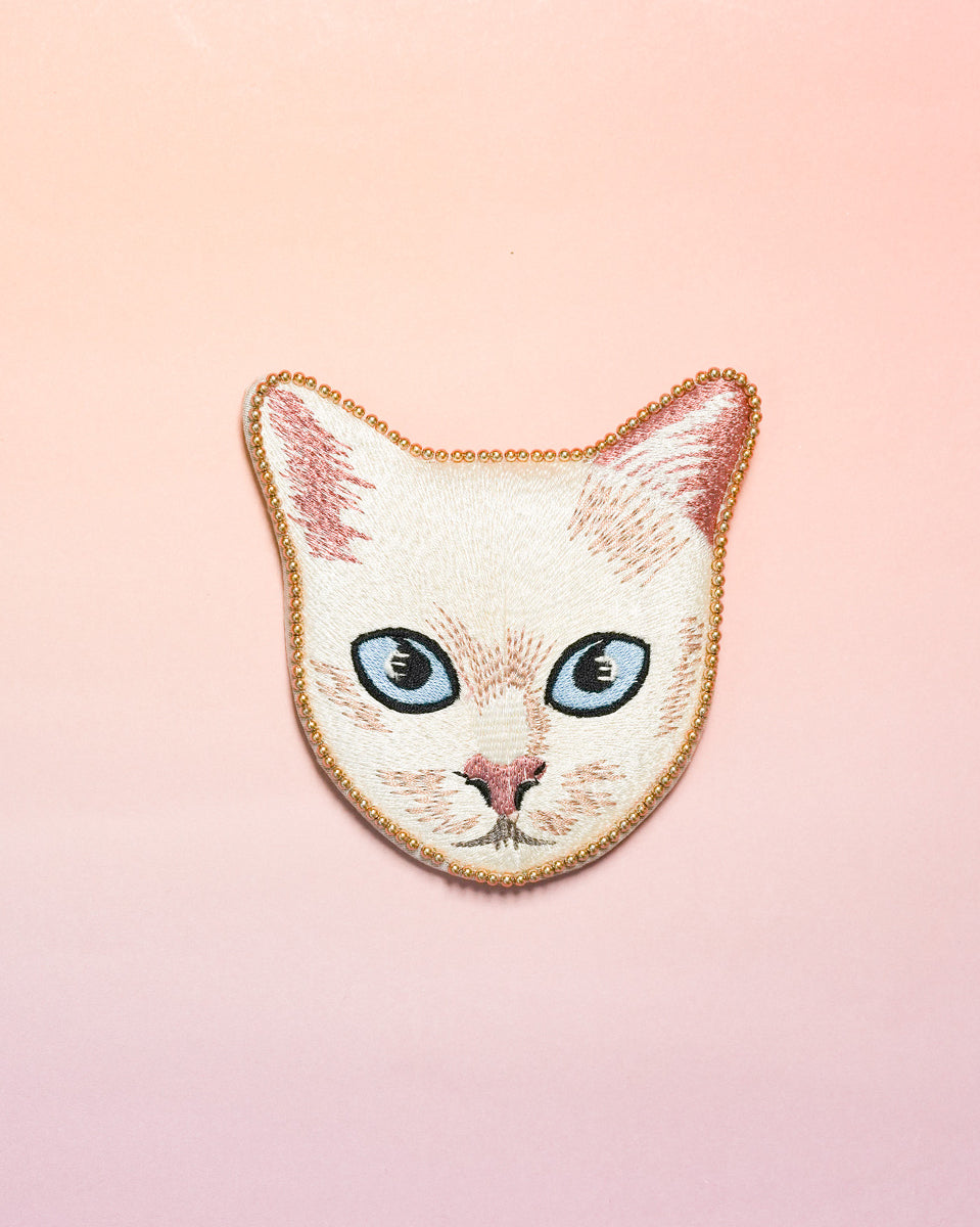 cat embroidery mirror
