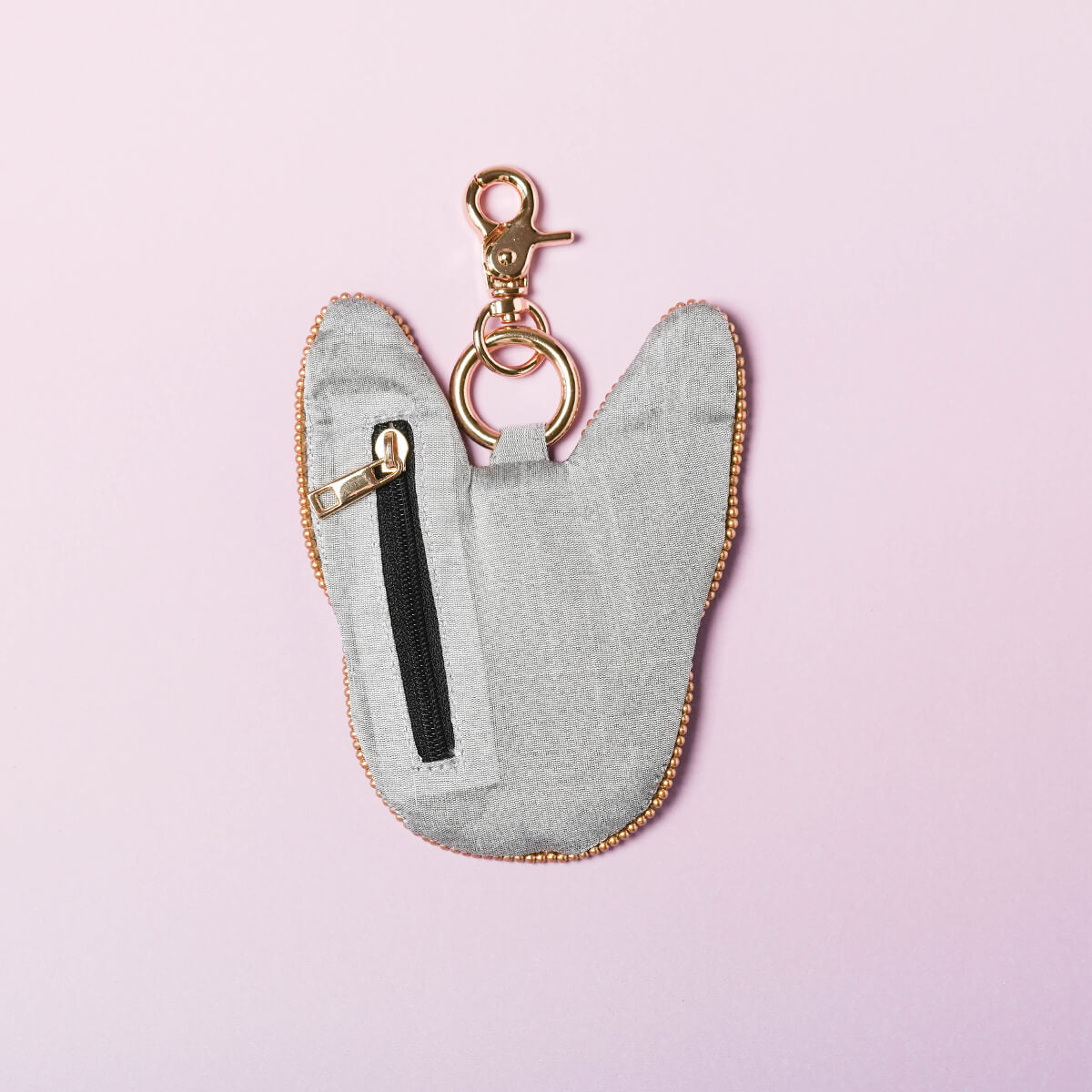 ドッグ刺繍 キーポーチ バッグチャーム