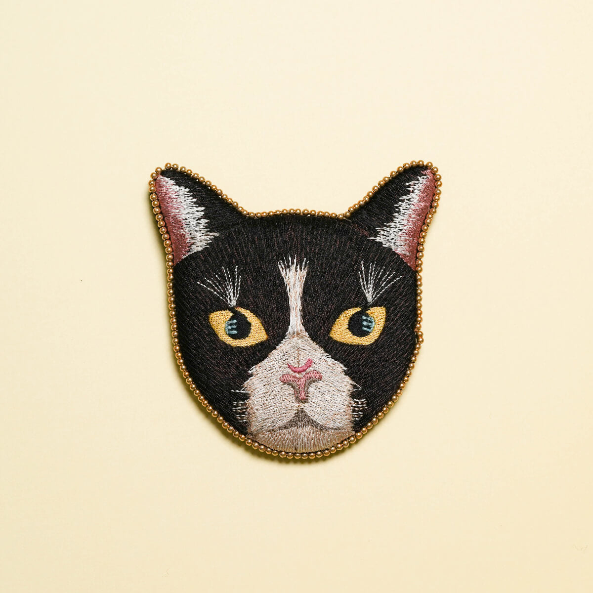 キャット刺繍ミラー
