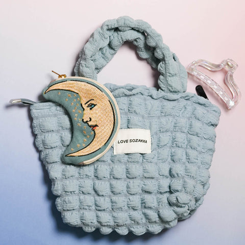 moon embroidery pouch