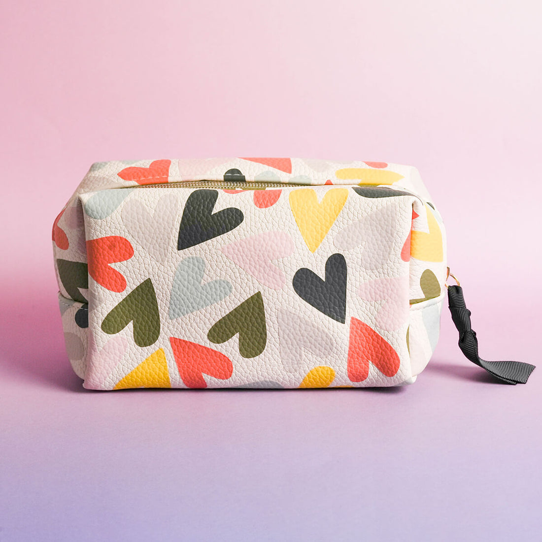 【ギフト】コスメティックバッグとフラワーミニヘアクリップ4個セット