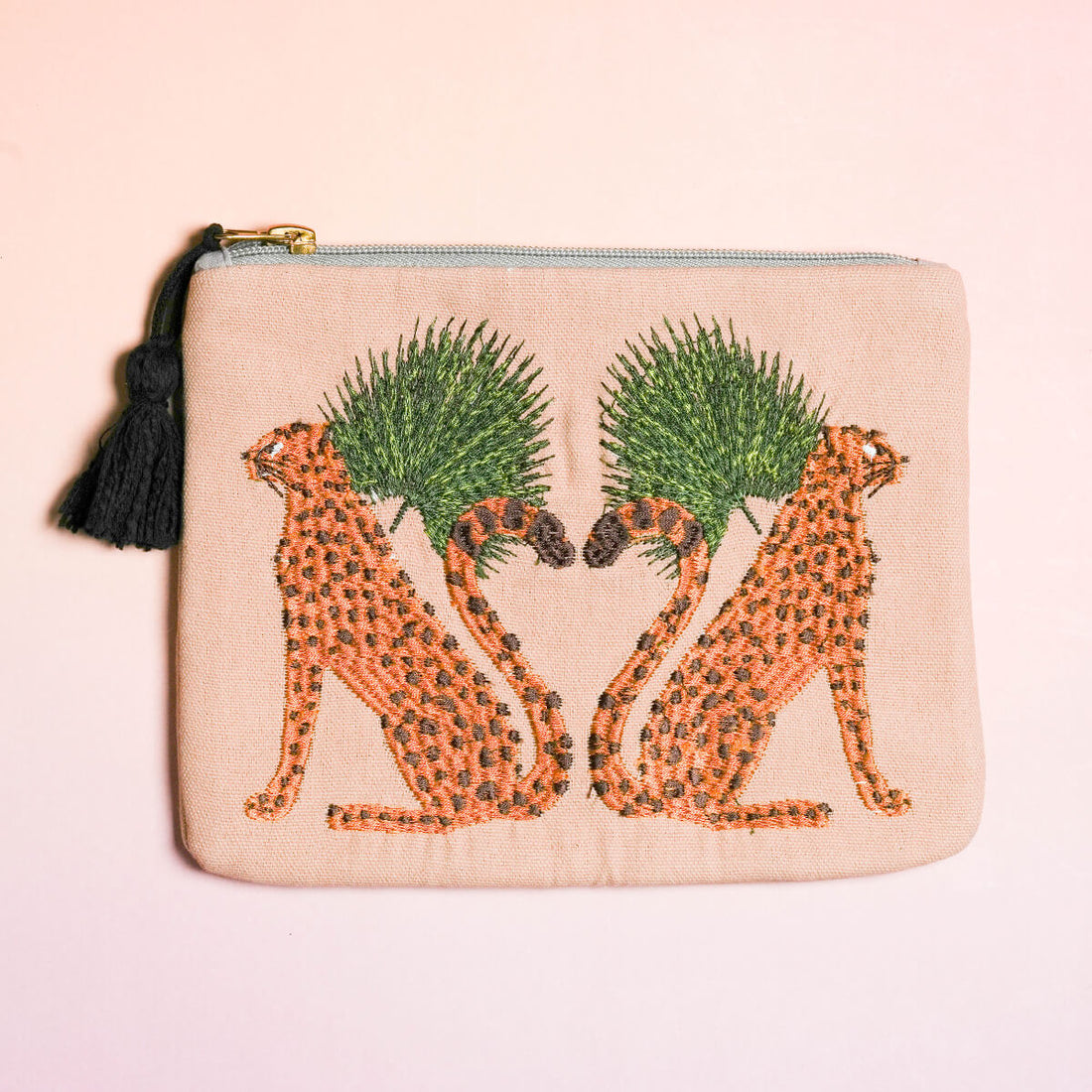 アニマル刺繍ポーチ（L）