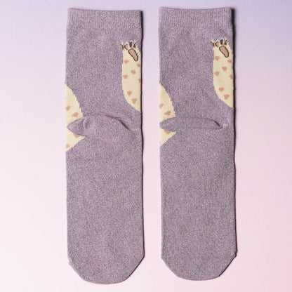 くせ強／1Pソックス ラベンダー(ガオヒョウ)