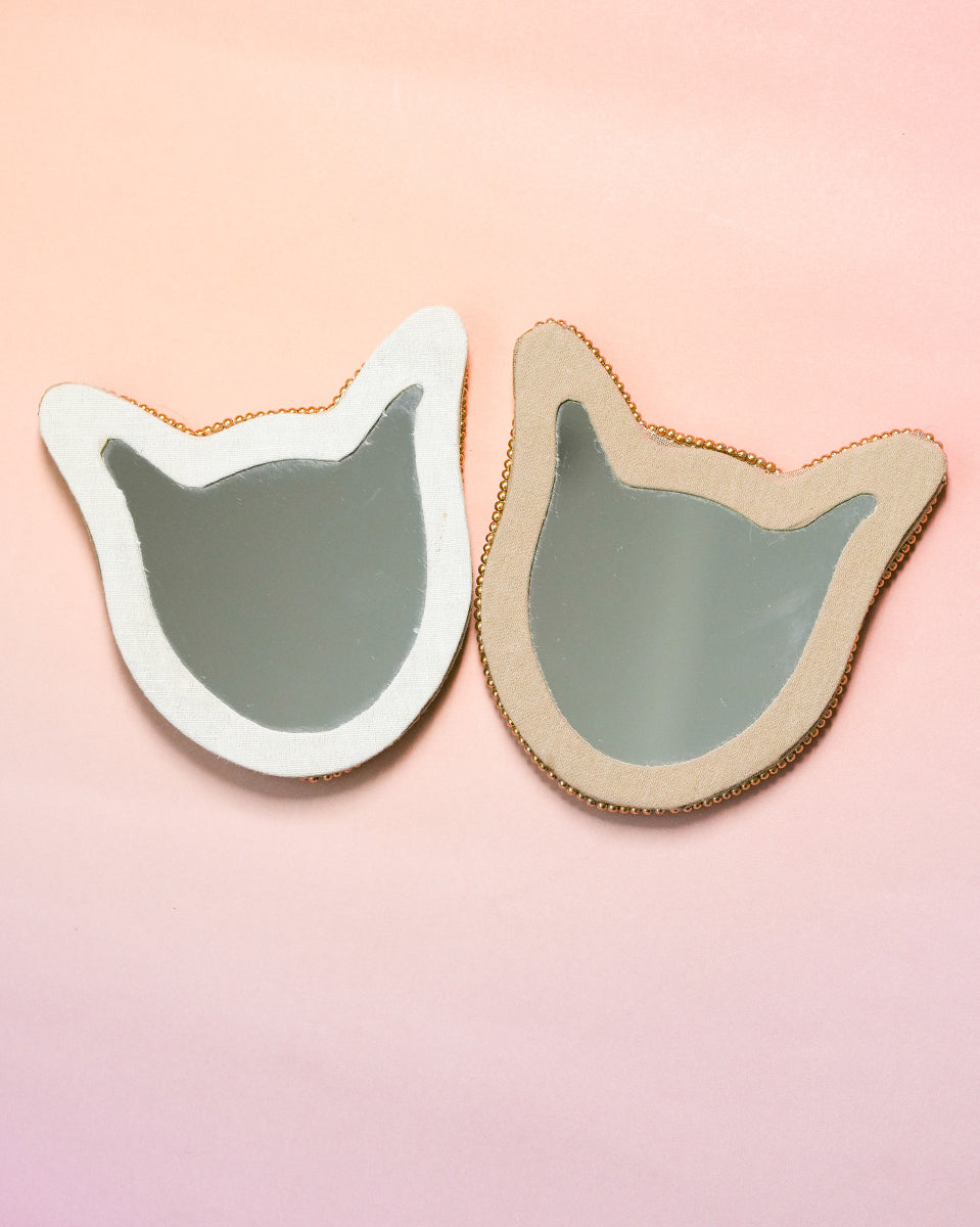 【30%OFF】キャット刺繍ミラー