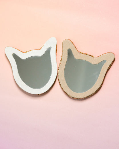 【30%OFF】キャット刺繍ミラー
