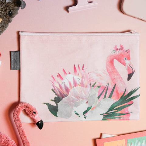 サファリポーチ Floral Flamingo