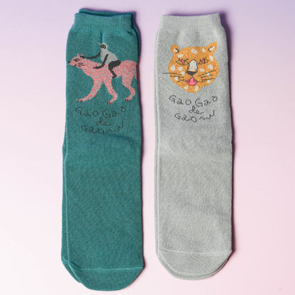 くせ強／２Ｐソックス【動物】