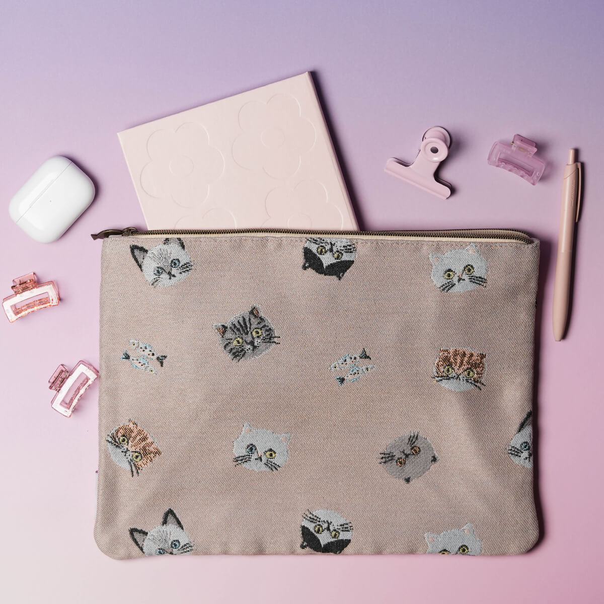 マルチポーチ　ねこ991 ハンドメイド マルチポーチ ねこ991 ハンドメイド マルチポーチ ねこ859