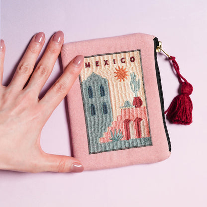 ワールドトリップ刺繍ポーチ