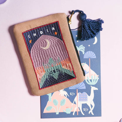 ワールドトリップ刺繍ポーチ