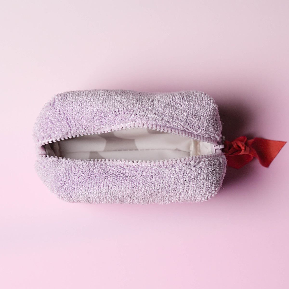 Lilac Towelling Mini Cube cosmetic Bag