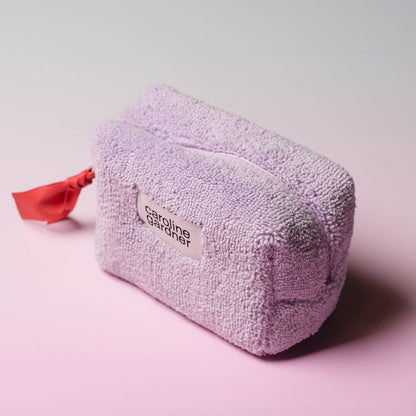 Lilac Towelling Mini Cube cosmetic Bag