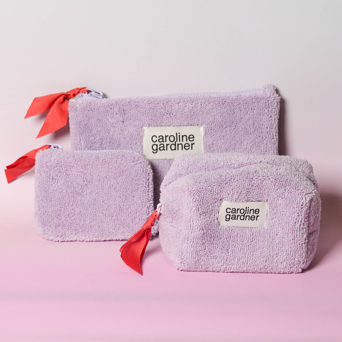 Lilac Towelling Zip Pouch | 小さなときめきの雑貨 Hello world style
