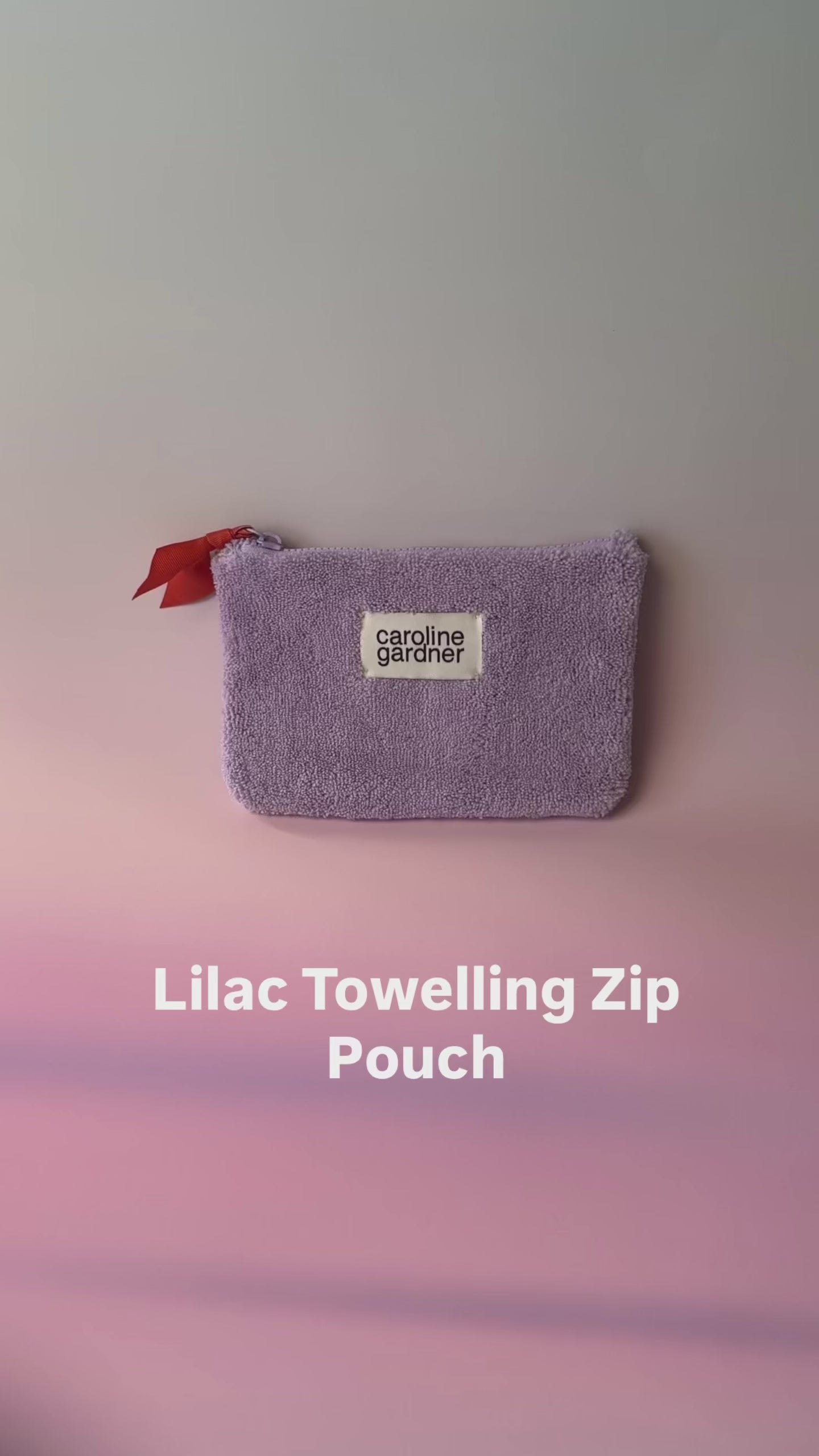 Lilac Towelling Zip Pouch | 小さなときめきの雑貨 Hello world style