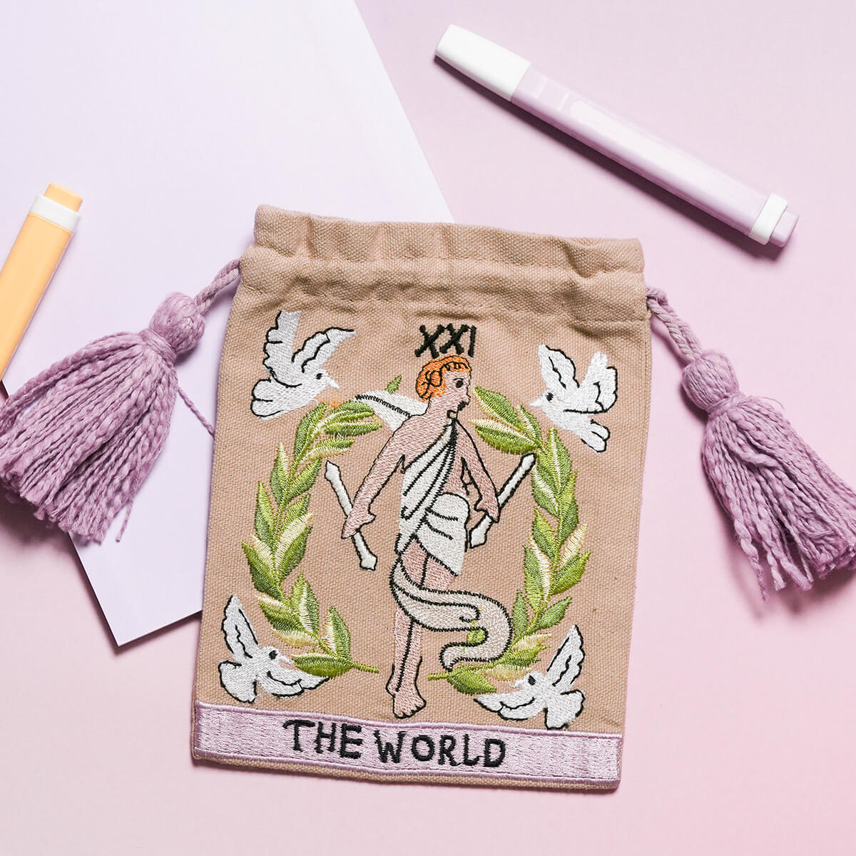 タロット刺繍巾着 ワールド