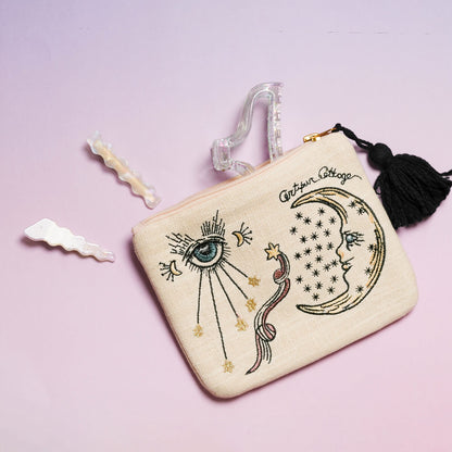 コズミック刺繍ポーチ