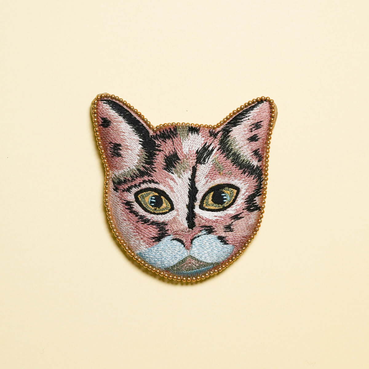 キャット刺繍ミラー